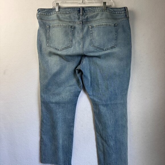 Torrid  Boyfriend Jeans Womens 16 short Ankle Blue high‎ Rise Stretch raw hem - Picture 6 of 6